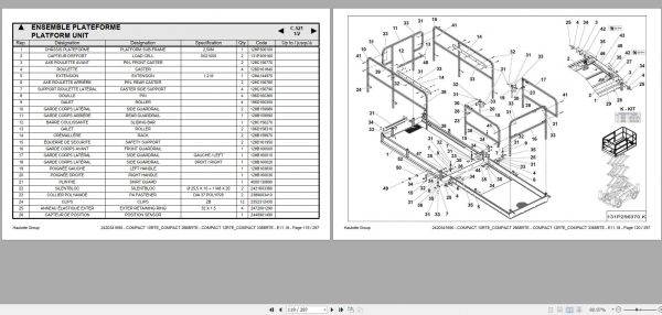 Haulotte Electric Scissor Lift Compact 10RTE 2668RTE 12RTE 3368RTE Spare Parts Catalog 2420341690 11.2018 EN FR 1