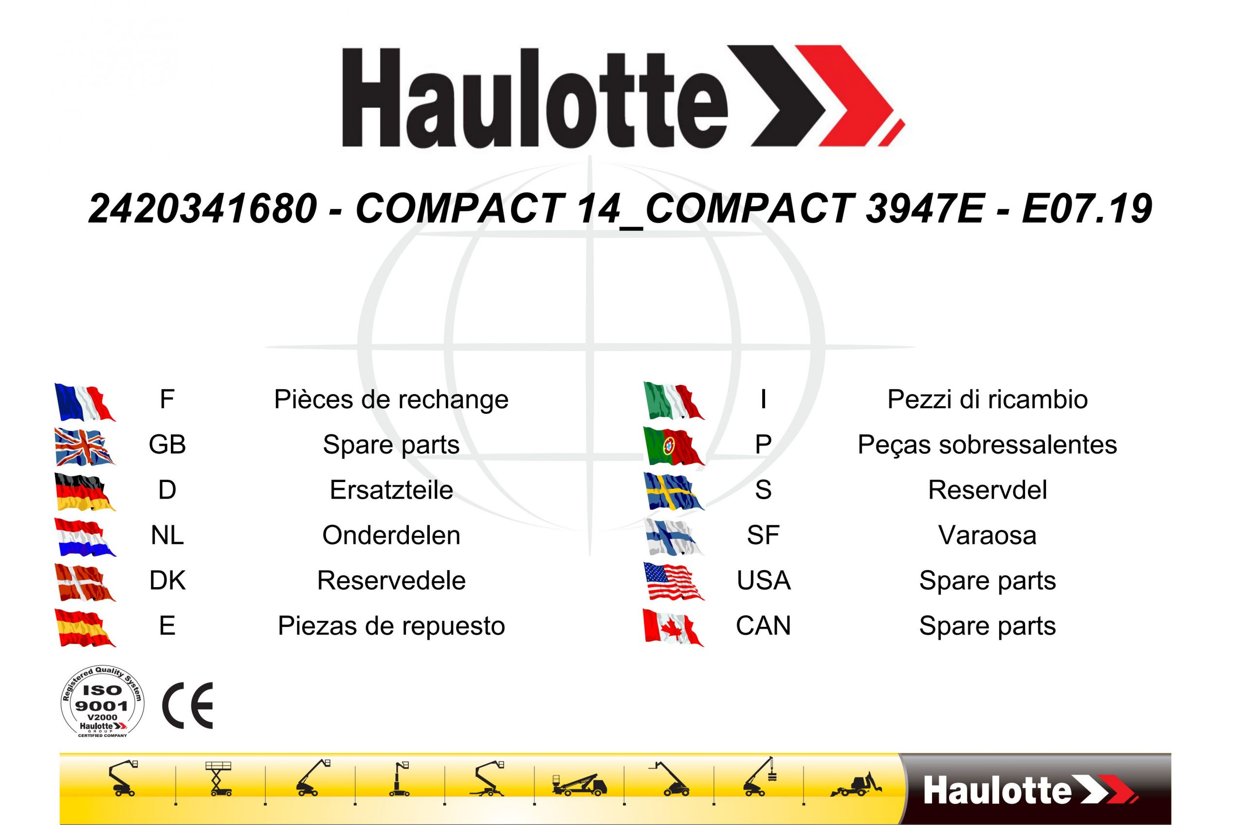 Haulotte Electric Scissor Lift Compact 14 3947E Spare Parts Catalog 2420341680 07.2019 EN FR scaled
