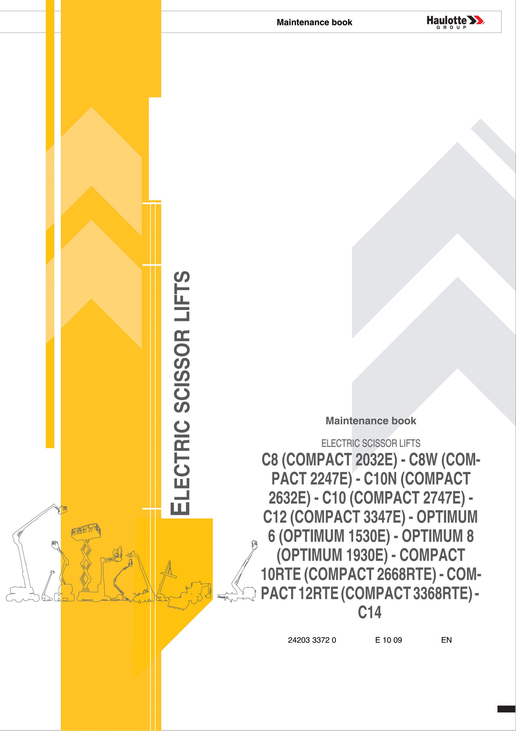 Haulotte Electric Scissor Lift Compact 8 Compact 14 Maintenance Book 2420333720 10.2009 scaled