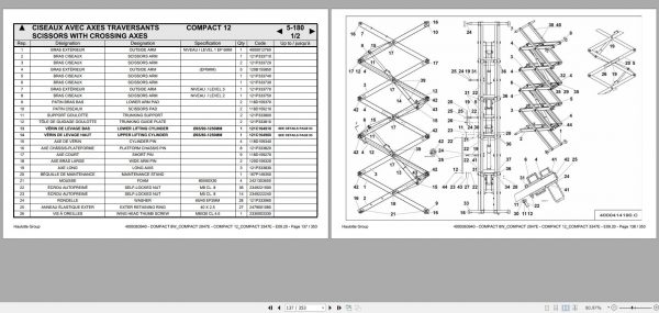 Haulotte Electric Scissor Lift Compact 8W 2047E 12 3347E Spare Parts Catalog 4000363940 09.2020 EN FR 1