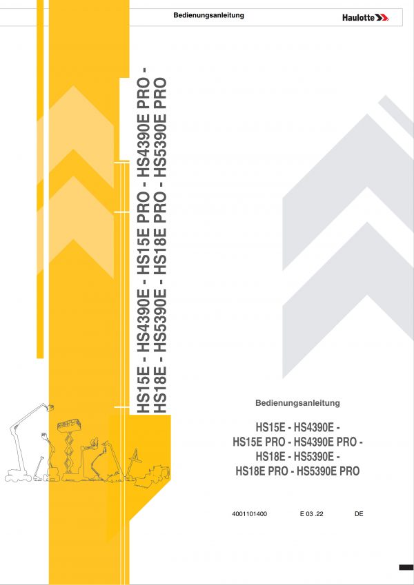 Haulotte Electric Scissor Lift HS15E HS18E HS4390 EHS5390E PRO Operators Manual 4001101400 03.2022 DE scaled
