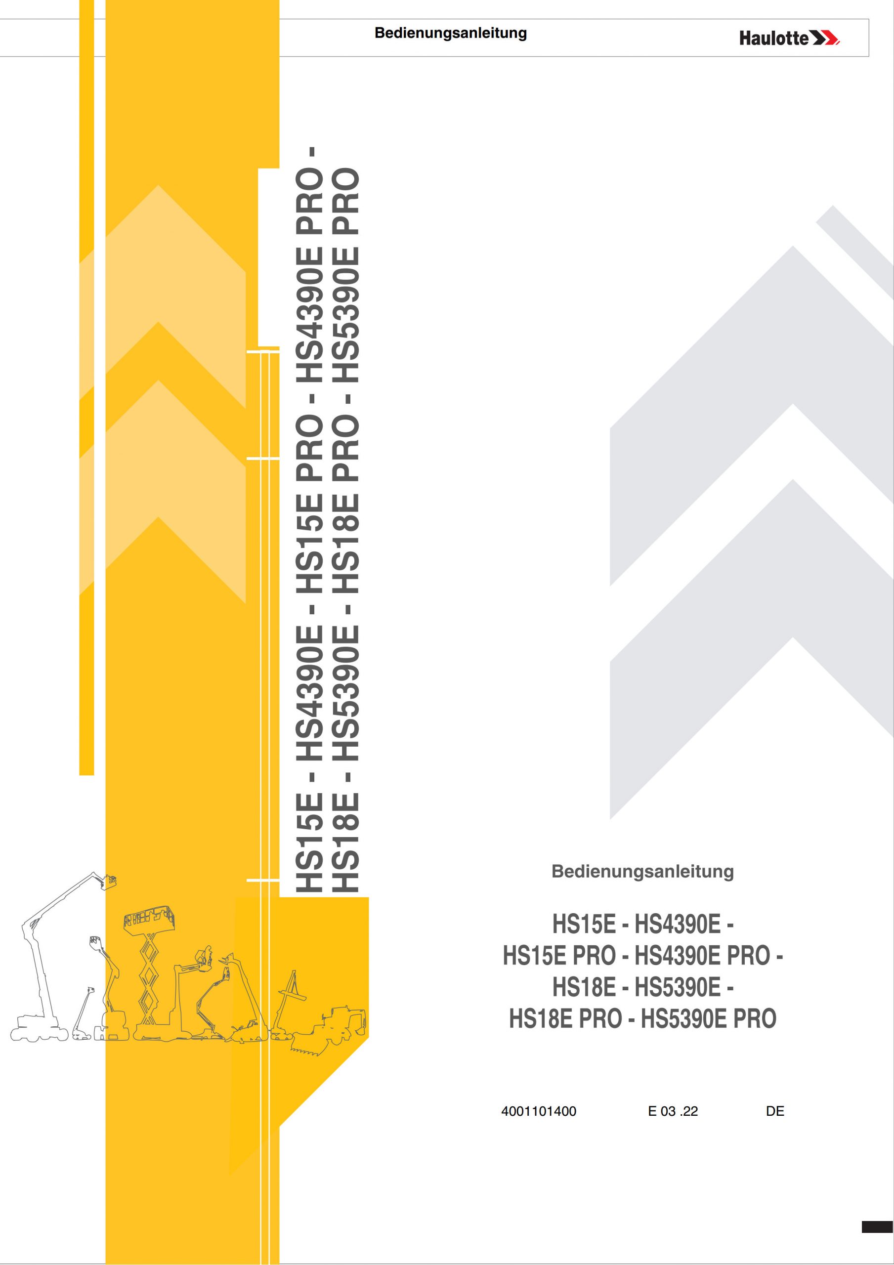 Haulotte Electric Scissor Lift HS15E HS18E HS4390 EHS5390E PRO Operators Manual 4001101400 03.2022 DE scaled