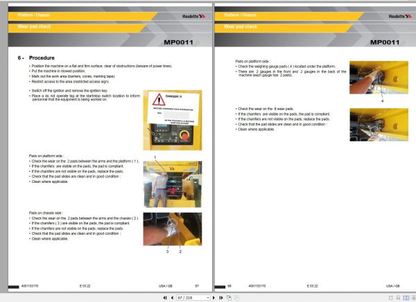 Haulotte Electric Scissor Lift HS15E HS4390E HS18E HS5390E PRO Maintenance Manual 4001153170 03.2022 1