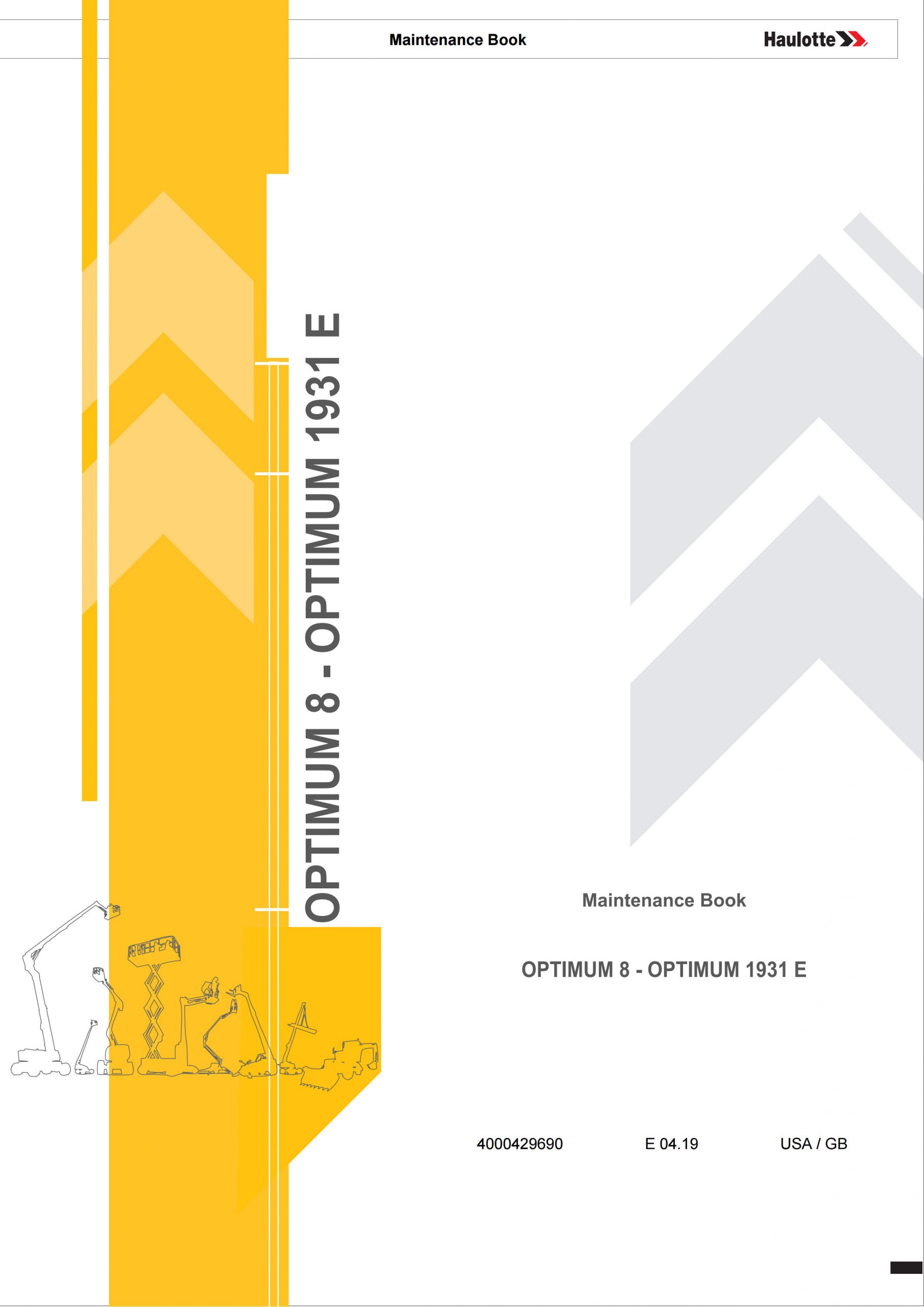 Haulotte Electric Scissor Lift Optimum 8 1931 E Maintenance Book 4000429690 04.2019 scaled