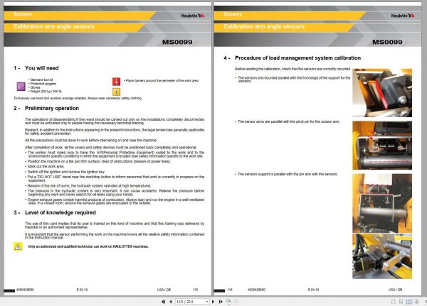 Haulotte Electric Scissor Lift Optimum 8 1931 E Maintenance Book 4000429690 04.2019 1