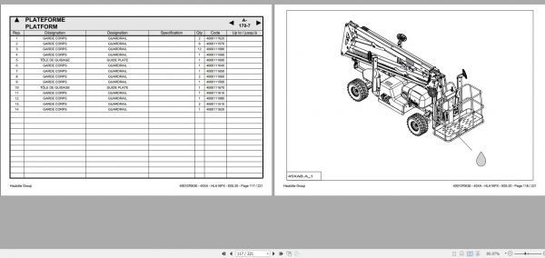 Haulotte Lightweight Self Propelled Boom 45XA HLA16 PX Spare Parts Catalog 4001070630 05.2020 EN FR 1