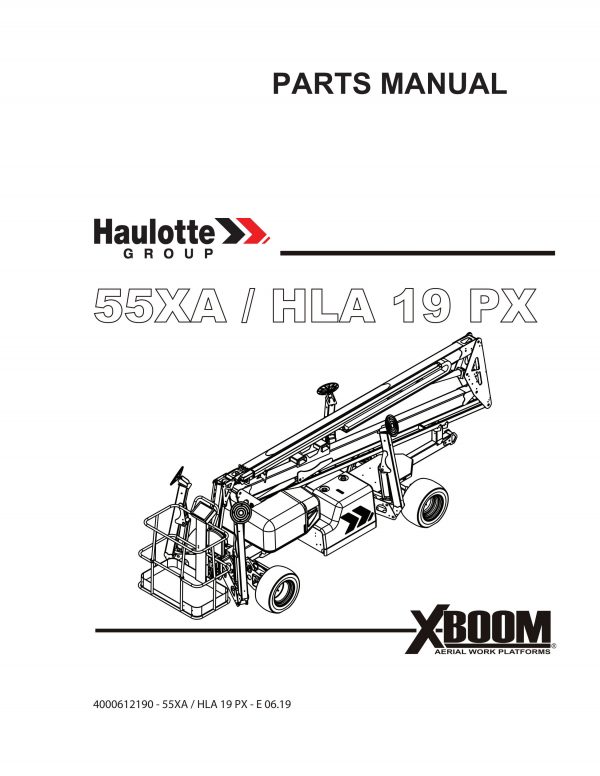 Haulotte Lightweight Self Propelled Boom 55XA HLA19 PX Spare Parts Catalog 4000612190 06.2019 EN FR scaled