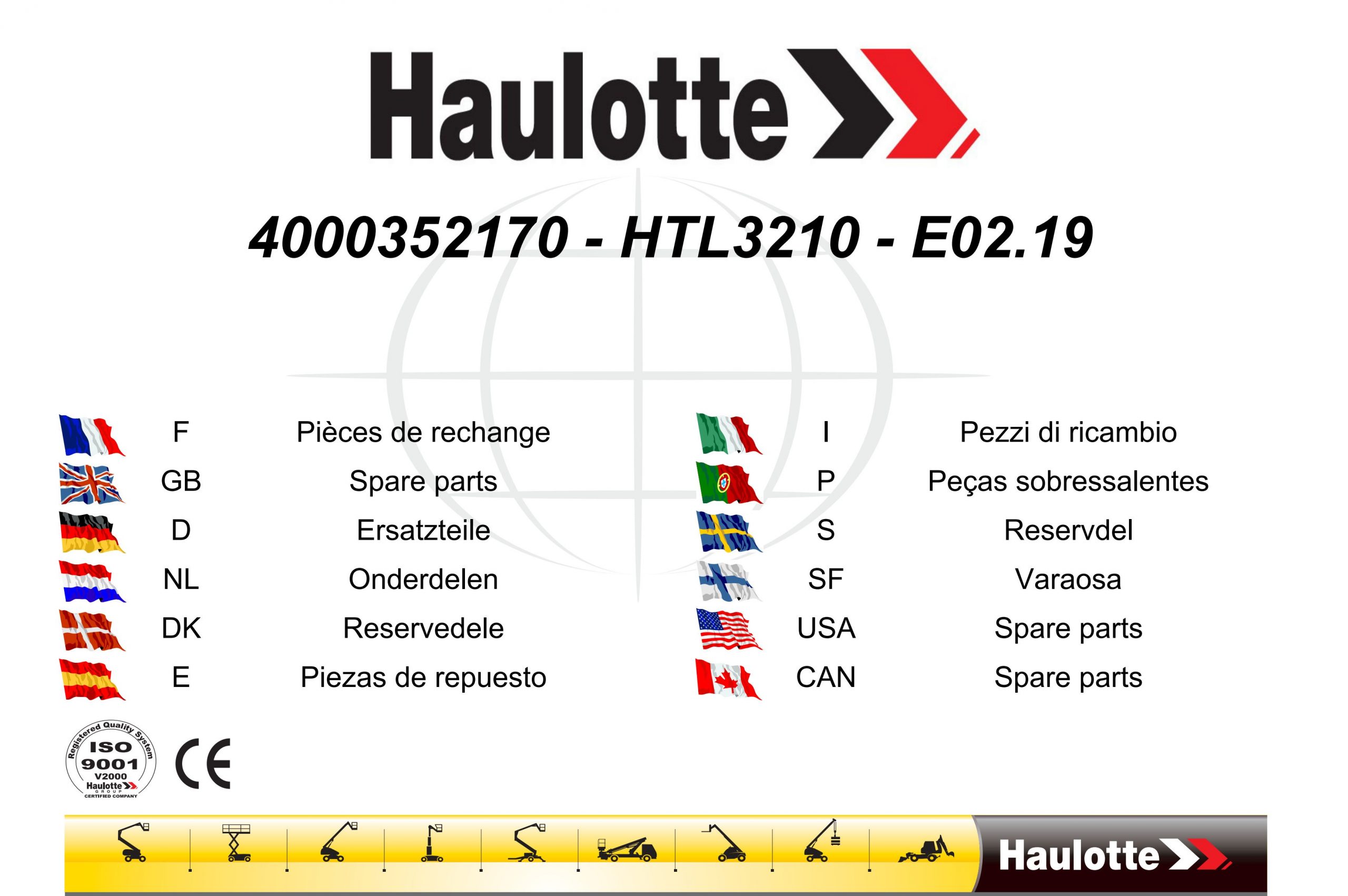 Haulotte Telehandler HTL 3210 Spare Parts Catalog 4000352170 02.2019 EN FR scaled