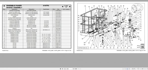 Haulotte Telescopic Boom H14TX HB40 H16TPX HB44J Spare Parts Catalog 4000009890 04.2014 EN FR 1