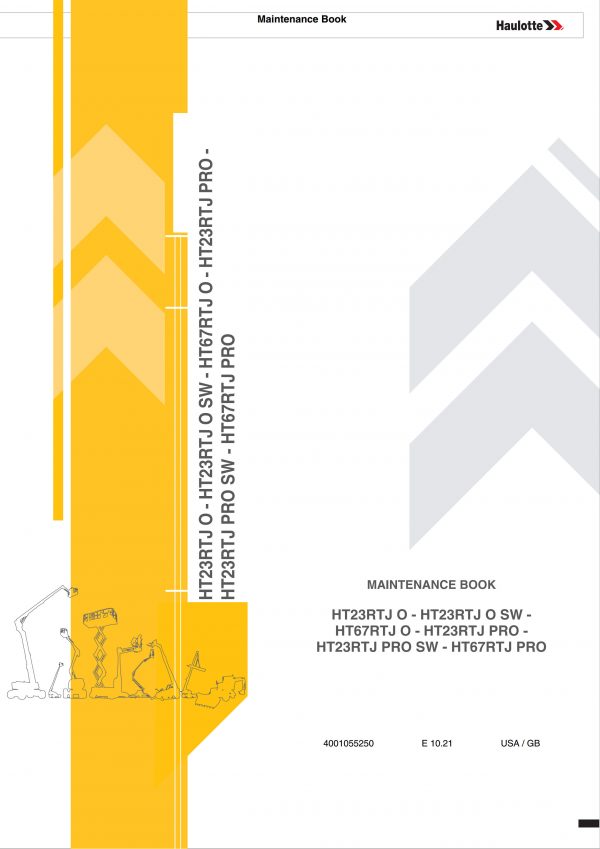 Haulotte Telescopic Boom HT23 HT67 RTJ O PRO SW Maintenance Book 4001055250 10.2021 scaled