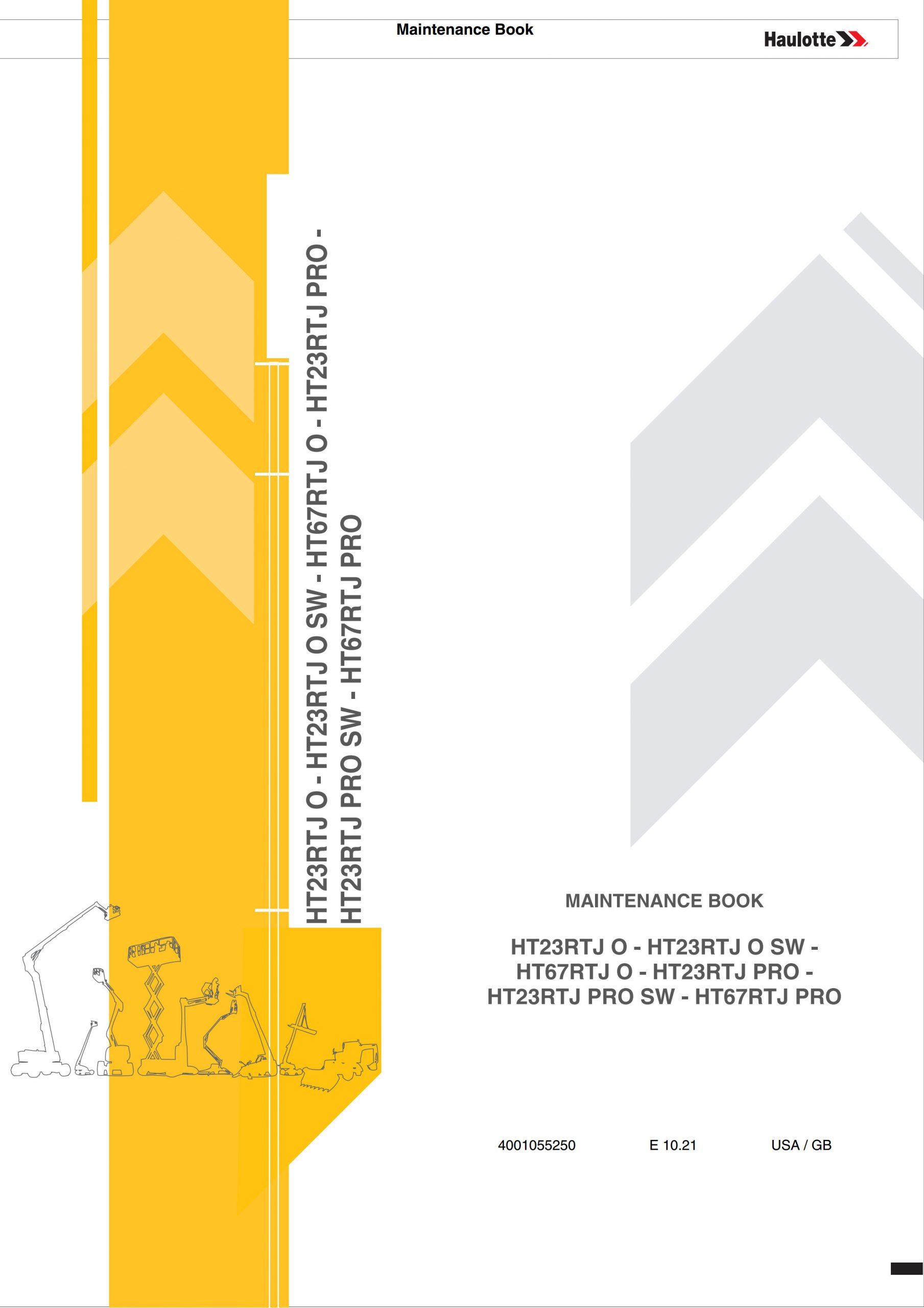 Haulotte Telescopic Boom HT23 HT67 RTJ O PRO SW Maintenance Book 4001055250 10.2021 scaled