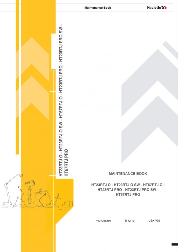Haulotte Telescopic Boom HT23 HT67 RTJ O PRO SW Maintenance Book 4001055250 12.2019 scaled