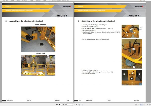 Haulotte Telescopic Boom HT23 HT67 RTJ O PRO SW Maintenance Book 4001055250 12.2019 1