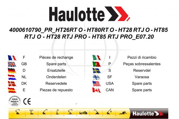 Haulotte Telescopic Boom HT26 HT28 HT80 HT85 RT RTJ O PRO Spare Parts Catalog 4000610790 07.2020 EN FR scaled