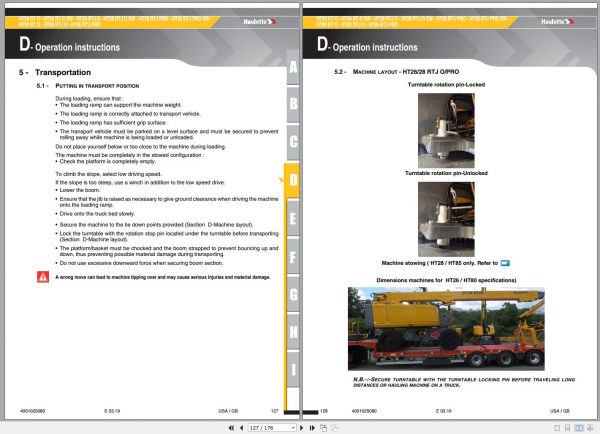 Haulotte Telescopic Boom HT26 HT85 RT RTJ O PRO Operators Manual 4001025080 03.2019 1