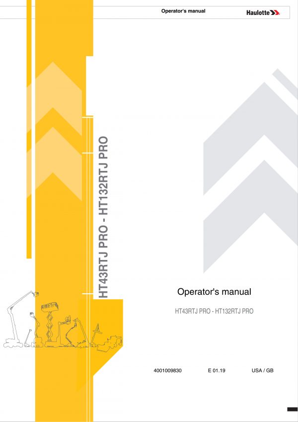 Haulotte Telescopic Boom HT43 HT132 RTJ PRO Operators Manual 4001009830 01.2019 scaled