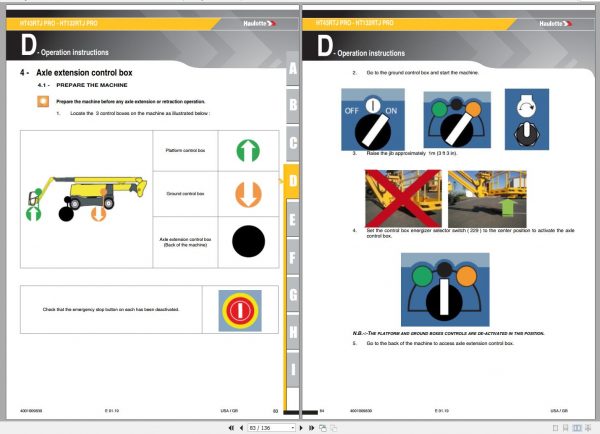 Haulotte Telescopic Boom HT43 HT132 RTJ PRO Operators Manual 4001009830 01.2019 1
