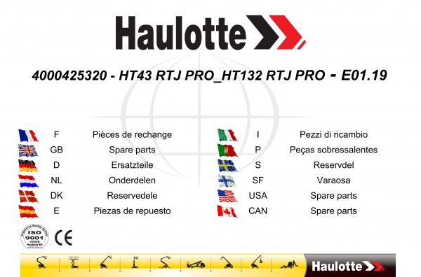 Haulotte Telescopic Boom HT43 HT132 RTJ PRO Spare Parts Catalog 4000425320 01.2019 EN FR scaled