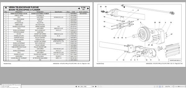 Haulotte Telescopic Boom HT43 HT132 RTJ PRO Spare Parts Catalog 4000425320 01.2019 EN FR 1