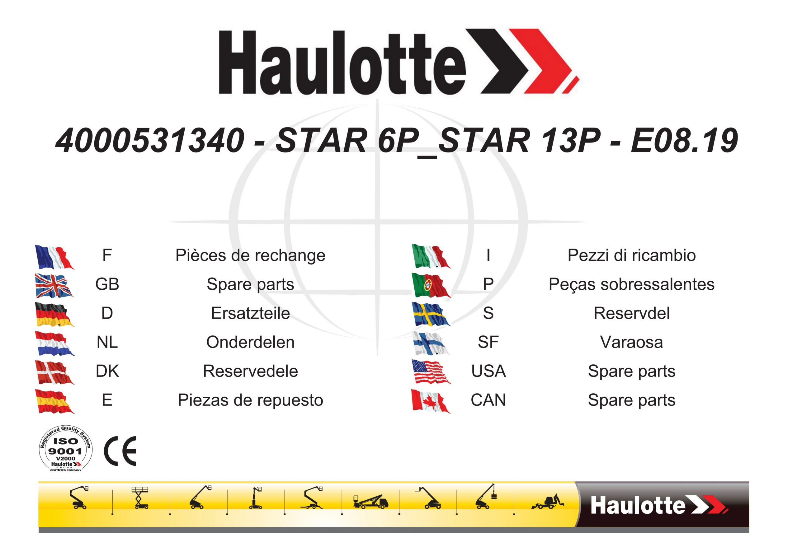Haulotte Vertical Mast Star 6P Star 13P Spare Parts Catalog 4000531340 08.2019 EN FR scaled