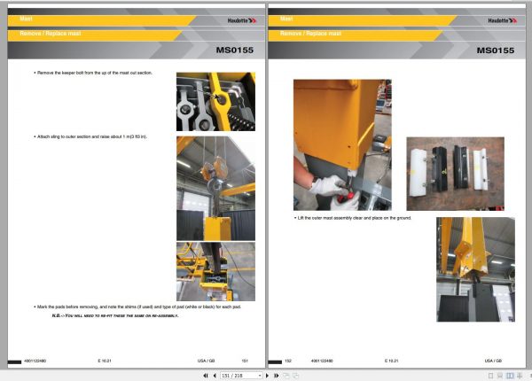 Haulotte Vertical Mast Star 8S Star 20 Maintenance Book 4001122480 10.2021 1