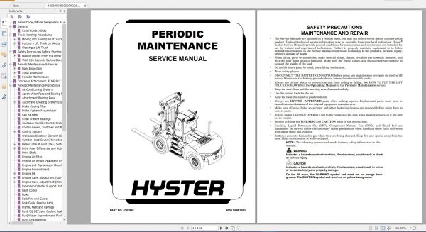 Hyster Forklift PDF Updated 11.2021 Class 1 5 Serivce Repair Manuals 2