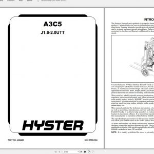 Hyster Forklift PDF Updated 11.2021 Class 1 5 Serivce Repair Manuals 5