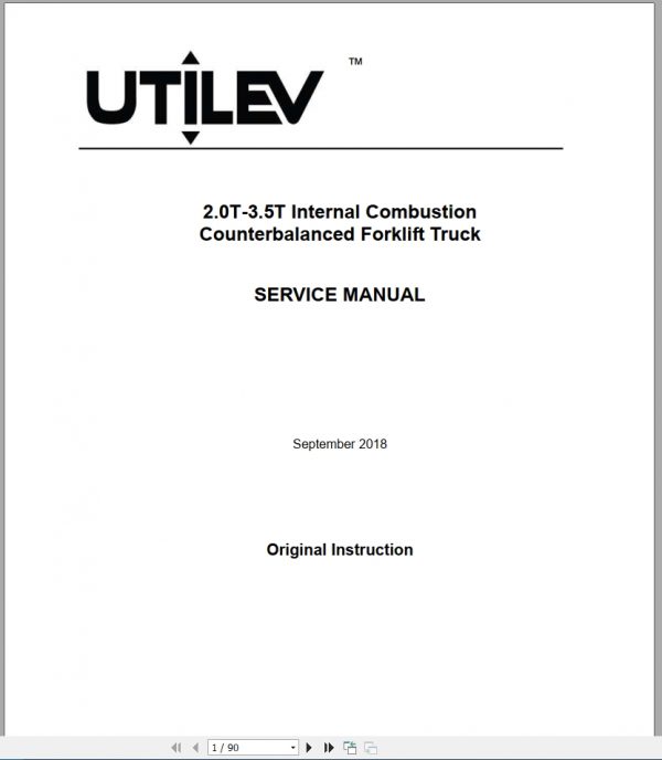 Hyster Forklift Class 4 Internal Combustion Engine Trucks A279 UT20 32C Service Manuals 1