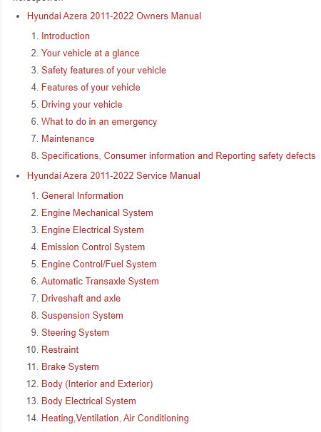 Hyundai Azera Service Manual 2011 2022 1