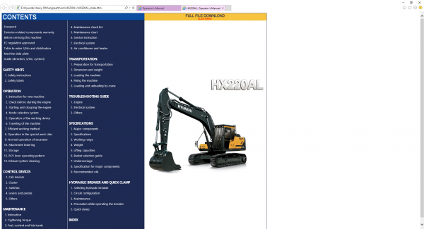 Hyundai CERES Heavy Equipment Operator Manual Updated 06.2022 Offline DVD