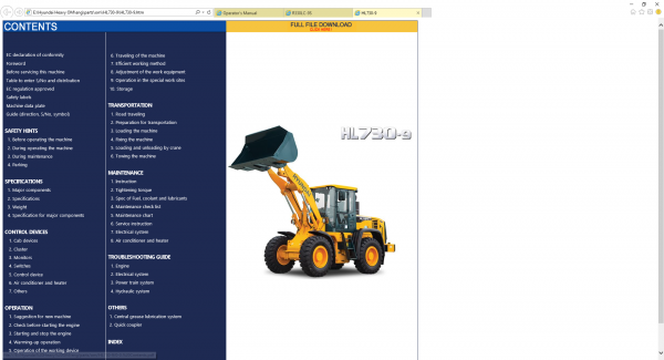 Hyundai CERES Heavy Equipment Operator Manual Updated 06.2022 Offline DVD 7