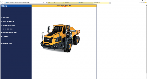 Hyundai CERES Heavy Equipment Operator Manual Updated 06.2022 Offline DVD 8