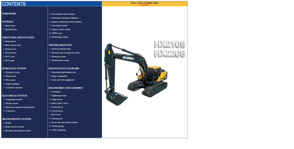 Hyundai CERES Heavy Equipment Service Manual Updated 06.2022 Offline DVD 10 1