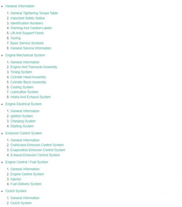 Hyundai Creta GS Service Manual 2014 2022 2