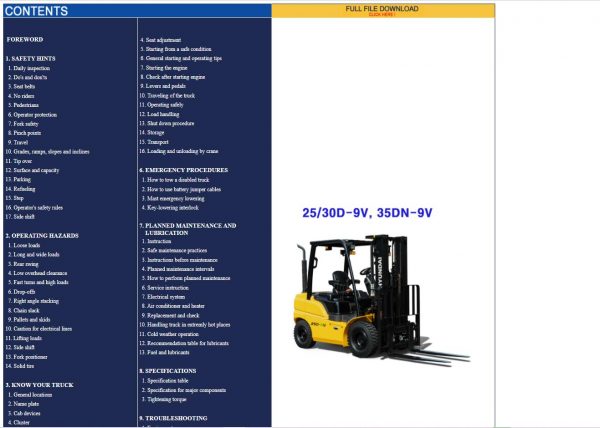 Hyundai Forklift Trucks Operator Manual Updated 06.2022 Offline DVD 1