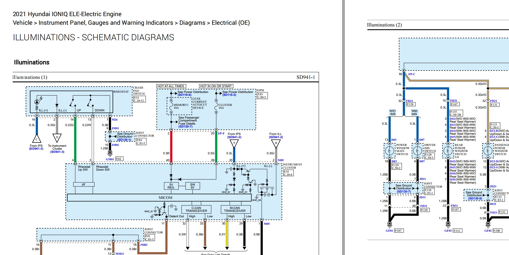 Hyundai IONIQ ELEElectric Engine Electrical Wiring Diagram, Service