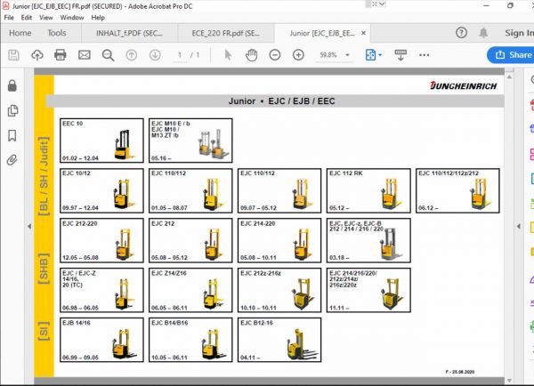 JUNGHEINRICH JETI ForkLift SH v4.36 EN DE FR ES PT CN RU PL NL 2022 Service Information 1 2