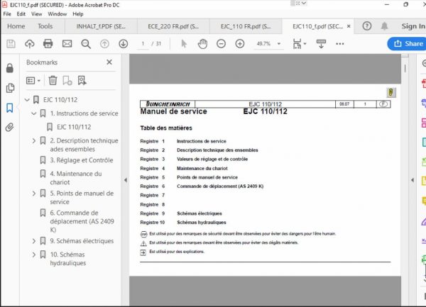 JUNGHEINRICH JETI ForkLift SH v4.36 EN DE FR ES PT CN RU PL NL 2022 Service Information 2 1