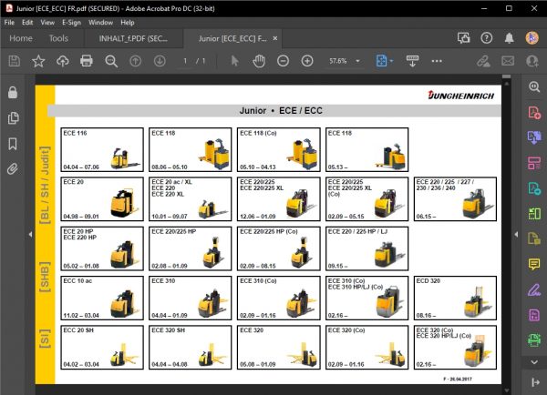 JUNGHEINRICH JETI ForkLift SH v4.36 FR Updated FR01 FR09 05.2022 Service Information 2