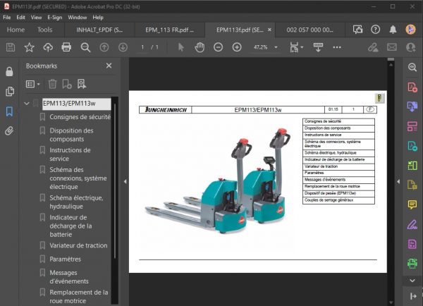JUNGHEINRICH JETI ForkLift SH v4.36 FR Updated FR01 FR09 05.2022 Service Information 4