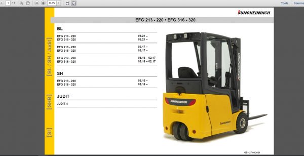 JUNGHEINRICH JETI ForkLift SH v4.36 EN Updated EN01 EN10 06.2022 Service Information 2
