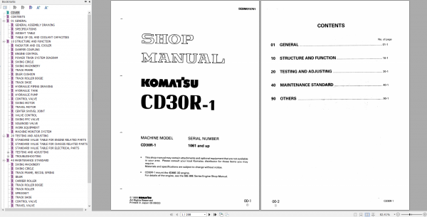 Komatsu Crawler Carries 2022 PDF Operator Maintenance Manual Shop Manual 1