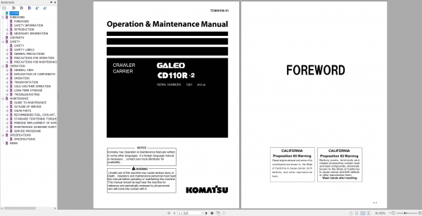 Komatsu Crawler Carries 2022 PDF Operator Maintenance Manual Shop Manual 5