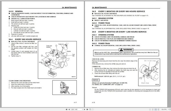 Komatsu Forklift Truck FD135T 7 EX20 Series 6001 up Operation Maintenance Manual OM112 2