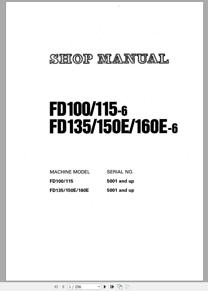 Komatsu Forklift Truck FD150E 6 5001 up Shop Manual BEE06E1 02 1