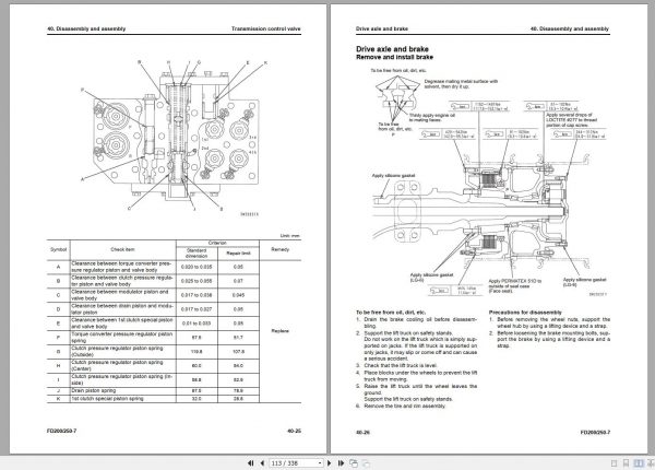 Komatsu Forklift Truck FD250 7 3601 up Shop Manual SEN06609 02 2