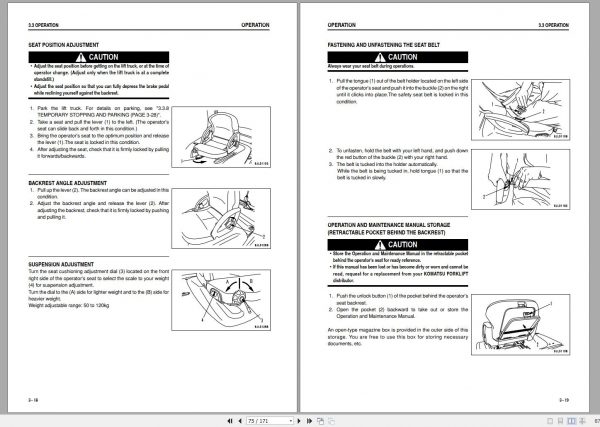 Komatsu Forklift Truck FG10 20 Operation Maintenance Manual AEB16E1 12 2