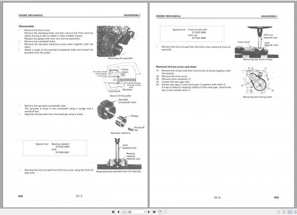 Komatsu Forklift Truck FG15 15 Gasoline Engine H20 Shop Manual H20ZA ZB BE2 2