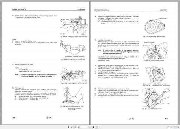 Komatsu Forklift Truck FG20 11 Gasoline Engine H20 Shop Manual H20ZA ZB BE2 2