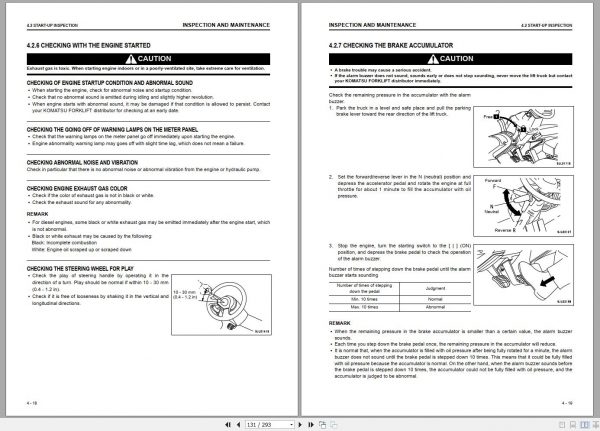 Komatsu Forklift Truck FG35 10 135547 up Operation Maintenance Manual TEN00558 06 2